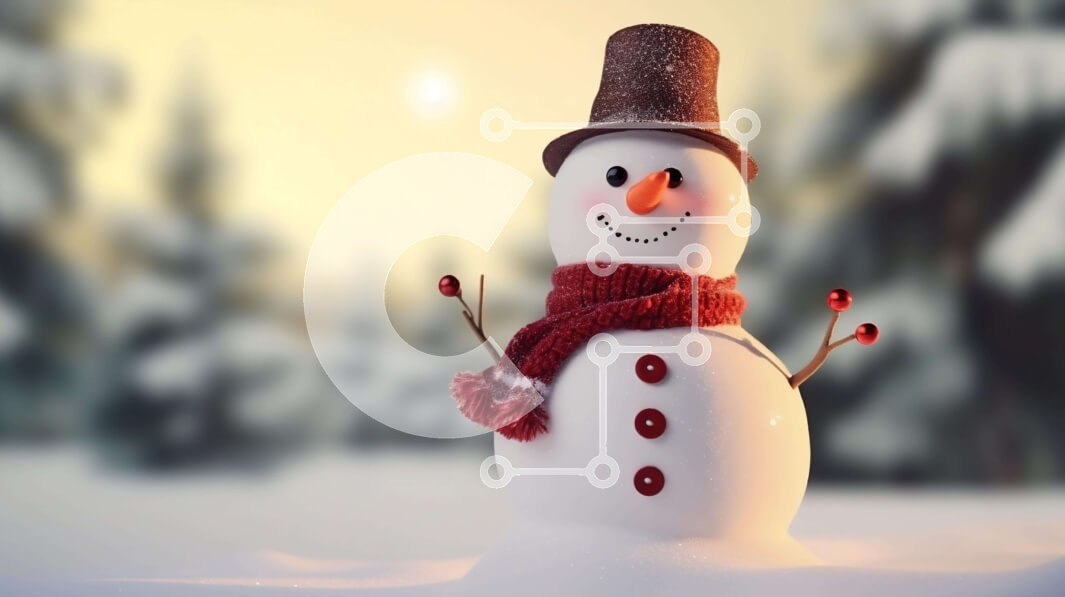 Intra Συλλεκτικό Ξύλινο Παζλ Plywood  4mm - Εορταστικός χιονάνθρωπος στο χιονισμένο τοπίο Σε Ξύλινο Κουτί - Διαστάσεις: 10x10 cm – 25 κομμάτια