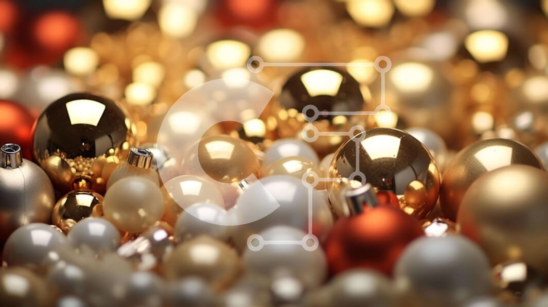 Intra Συλλεκτικό Ξύλινο Παζλ Plywood  4mm - Συλλογή από χρυσά, ασημένια και κόκκινα στολίδια Σε Ξύλινο Κουτί - Διαστάσεις: 10x10 cm – 25 κομμάτια