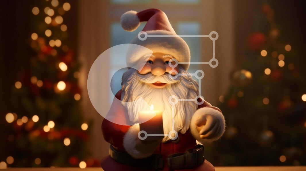 Intra Συλλεκτικό Ξύλινο Παζλ Plywood  4mm - Ειδώλιο Άγιου Βασίλη που κρατά ένα κερί μπροστά από ένα φωτισμένο χριστουγεννιάτικο δέντρο Σε Ξύλινο Κουτί - Διαστάσεις: 10x10 cm – 25 κομμάτια