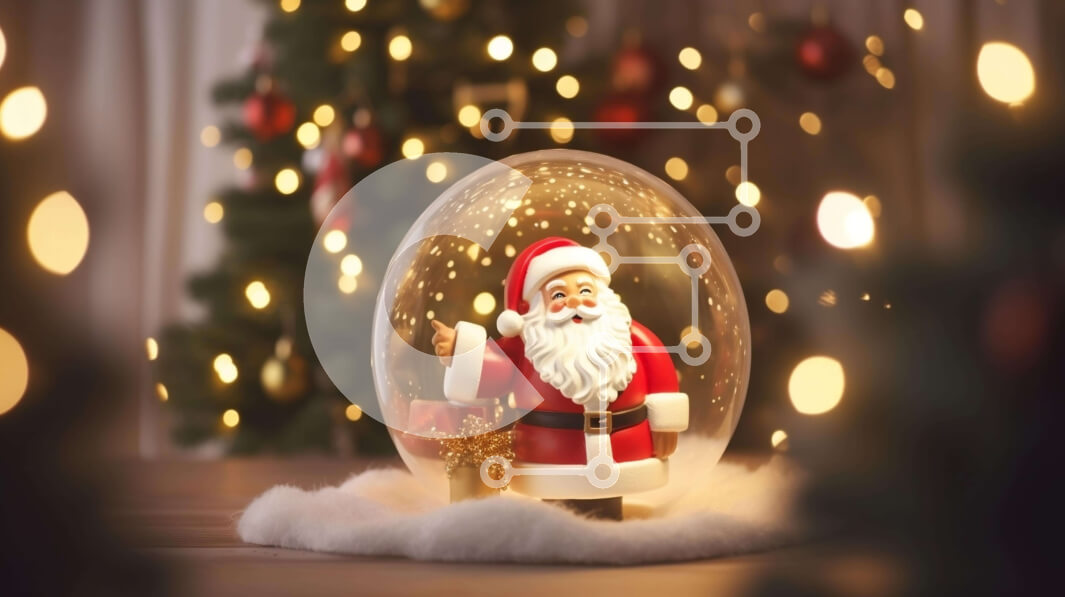 Intra Συλλεκτικό Ξύλινο Παζλ Plywood  4mm - Άγιος Βασίλης Snow Globe με χριστουγεννιάτικα φώτα και διακοσμήσεις Σε Ξύλινο Κουτί - Διαστάσεις: 10x10 cm – 25 κομμάτια