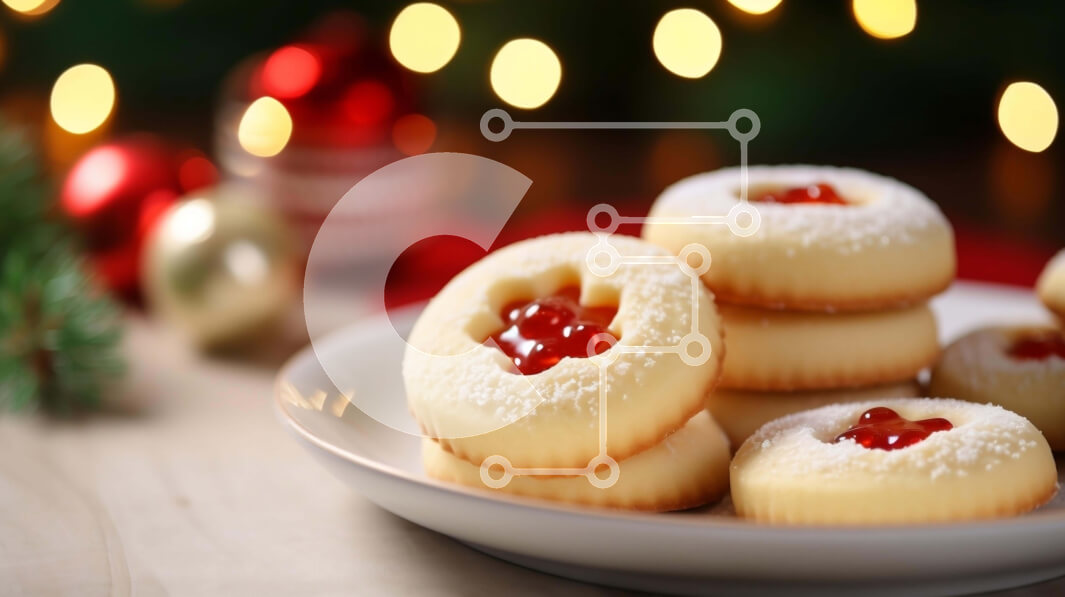 Σετ των 2 Intra Συλλεκτικό Ξύλινο Παζλ Plywood  4mm - Γιορτινά μπισκότα σε σχήμα καρδιάς με κόκκινα και λευκά παγώματα Σε Ξύλινο Κουτί - Διαστάσεις: 10x10 cm – 25 κομμάτια