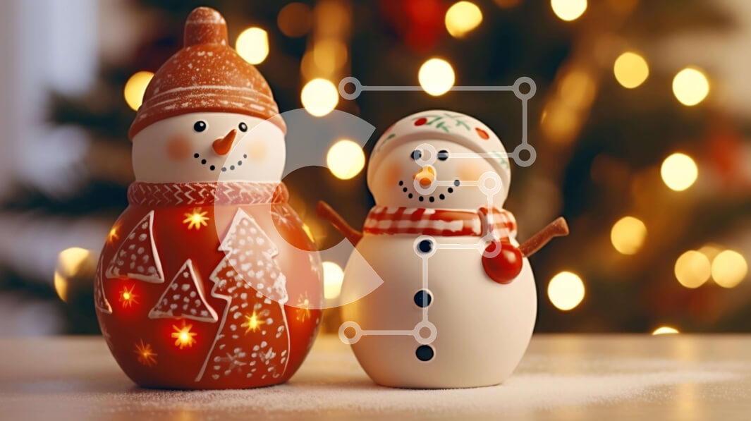 Intra Συλλεκτικό Ξύλινο Παζλ Plywood  4mm - Εορταστικά στολίδια χιονάνθρωποι για την εορταστική περίοδο Σε Ξύλινο Κουτί - Διαστάσεις: 10x10 cm – 25 κομμάτια