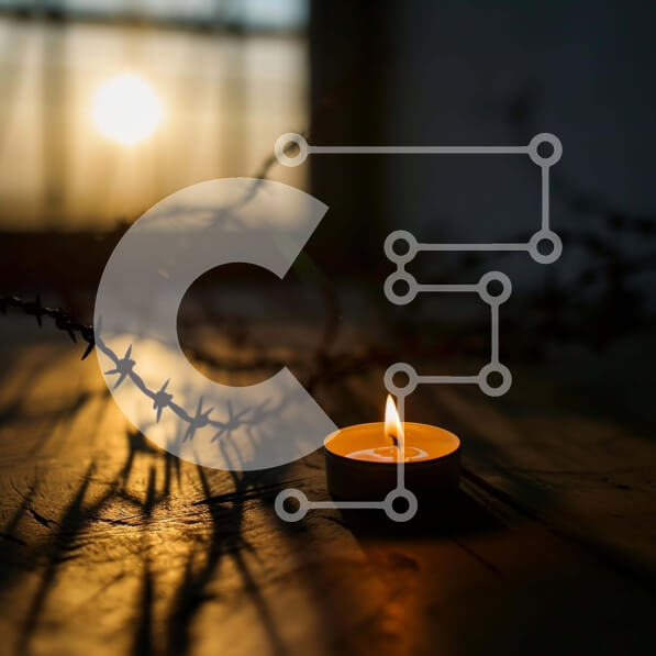 Intra Συλλεκτικό Ξύλινο Παζλ Plywood  4mm - Οικείο σκηνικό κεριών με φόντο ηλιοβασίλεμα Σε Ξύλινο Κουτί - Διαστάσεις Puzzle: 10x10 cm – 25 κομμάτια