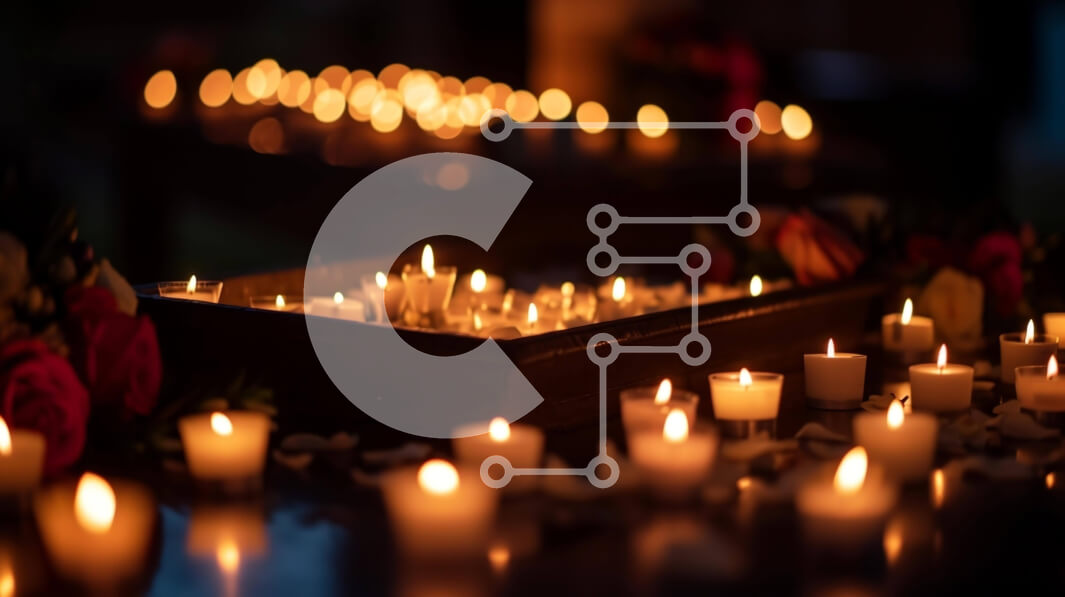 Intra Συλλεκτικό Ξύλινο Παζλ Plywood  4mm - Αναμμένα κεριά και λουλούδια σε σκοτεινό περιβάλλον Σε Ξύλινο Κουτί - Διαστάσεις Puzzle: 10x10 cm – 25 κομμάτια