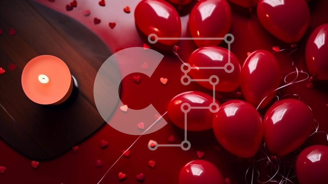 Intra Συλλεκτικό Ξύλινο Παζλ Plywood  4mm - Ρομαντικό τραπέζι με κόκκινα μπαλόνια, κεριά και καρδιές Σε Ξύλινο Κουτί - Διαστάσεις Puzzle: 10x10 cm – 25 κομμάτια