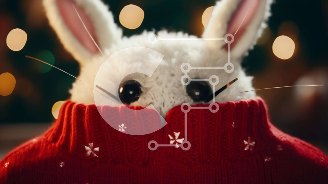 Intra Συλλεκτικό Ξύλινο Παζλ Plywood  4mm - Χαριτωμένο κουνέλι λαγουδάκι με πορτοκαλί πουλόβερ Σε Ξύλινο Κουτί - Διαστάσεις: 10x10 cm – 25 κομμάτια