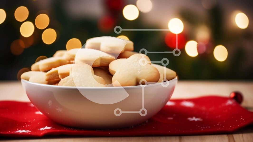 Σετ των 2 Intra Συλλεκτικό Ξύλινο Παζλ Plywood  4mm - Μπολ μπισκότων νιφάδα χιονιού με χριστουγεννιάτικα στολίδια Σε Ξύλινο Κουτί - Διαστάσεις: 10x10 cm – 25 κομμάτια