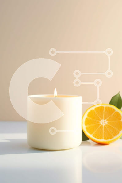 Σετ των 2 Intra Συλλεκτικό Ξύλινο Παζλ Plywood  4mm - Κερί με φέτες και φύλλα πορτοκαλιού Σε Ξύλινο Κουτί - Διαστάσεις: 10x10 cm – 25 κομμάτια