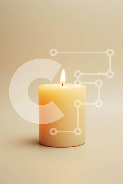 Intra Συλλεκτικό Ξύλινο Παζλ Plywood  4mm - Μονό αναμμένο κερί σε υπόλευκο φόντο Σε Ξύλινο Κουτί - Διαστάσεις Puzzle: 10x10 cm – 25 κομμάτια