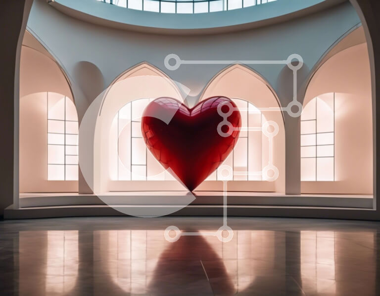 Intra Συλλεκτικό Ξύλινο Παζλ Plywood  4mm - Γλυπτό κόκκινης καρδιάς στο σύγχρονο εσωτερικό Σε Ξύλινο Κουτί - Διαστάσεις Puzzle: 10x10 cm – 25 κομμάτια