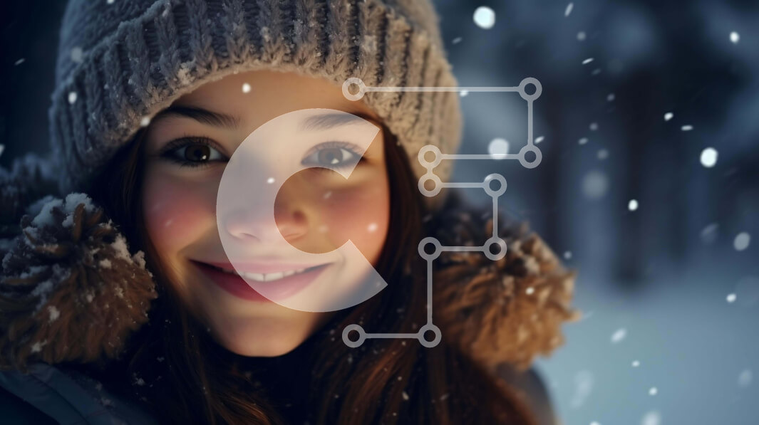 Intra Συλλεκτικό Ξύλινο Παζλ Plywood  4mm - Χαμογελώντας κορίτσι με χειμερινά ρούχα που αγκαλιάζει την κρύα εποχή Σε Ξύλινο Κουτί - Διαστάσεις Puzzle: 10x10 cm – 25 κομμάτια