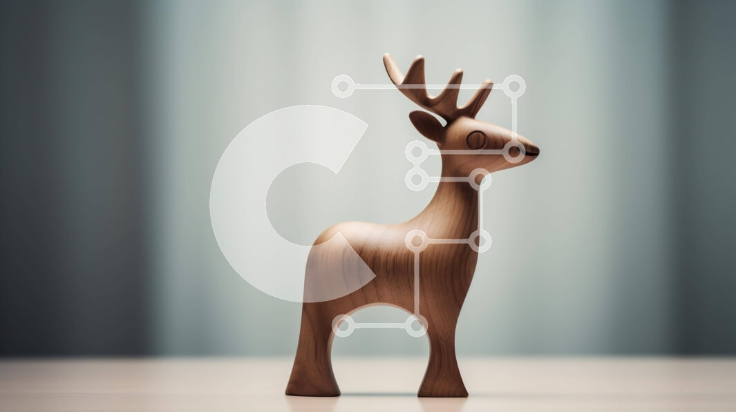 Intra Συλλεκτικό Ξύλινο Παζλ Plywood  4mm - Ξύλινο ειδώλιο ελαφιού στο τραπέζι Σε Ξύλινο Κουτί - Διαστάσεις: 10x10 cm – 25 κομμάτια