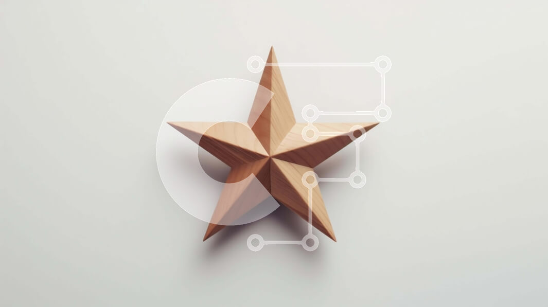 Intra Συλλεκτικό Ξύλινο Παζλ Plywood  4mm - Ξύλινο αστέρι σε άσπρο φόντο Σε Ξύλινο Κουτί - Διαστάσεις: 10x10 cm – 25 κομμάτια