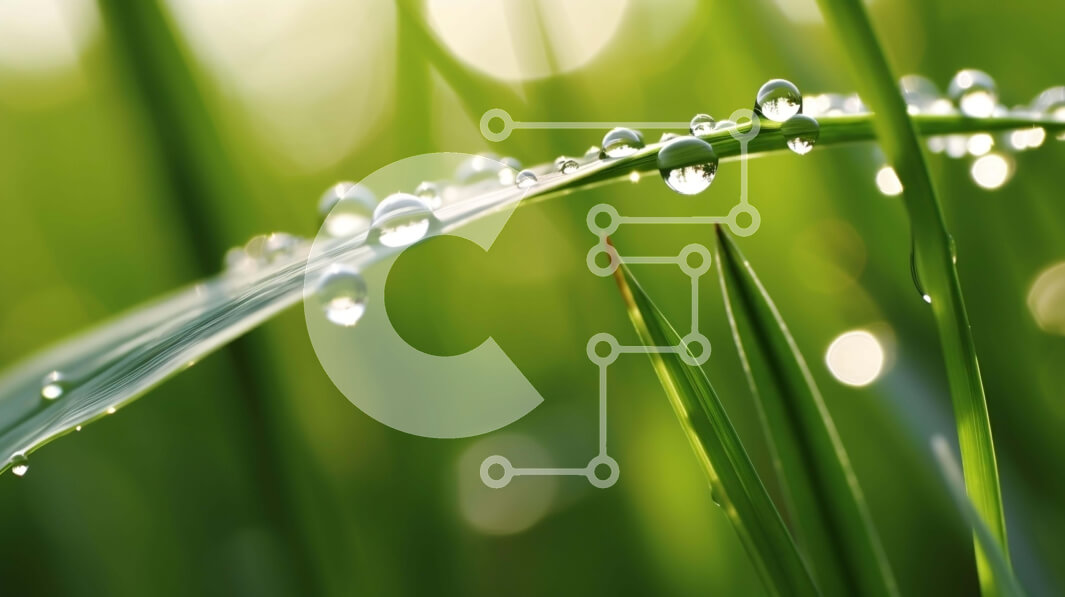 Intra Συλλεκτικό Ξύλινο Παζλ Plywood  4mm - Κοντινό πλάνο σταγονιδίων νερού στη λεπίδα χλόης Σε Ξύλινο Κουτί - Διαστάσεις: 10x10 cm – 25 κομμάτια