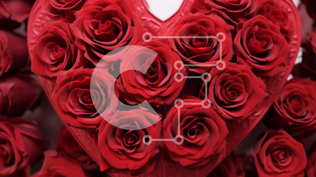 Intra Συλλεκτικό Ξύλινο Παζλ Plywood  4mm - Κόκκινα τριαντάφυλλα σε σχήμα καρδιάς για την ημέρα του Αγίου Βαλεντίνου ή για ειδικές περιστάσεις Σε Ξύλινο Κουτί - Διαστάσεις: 10x10 cm – 25 κομμάτια