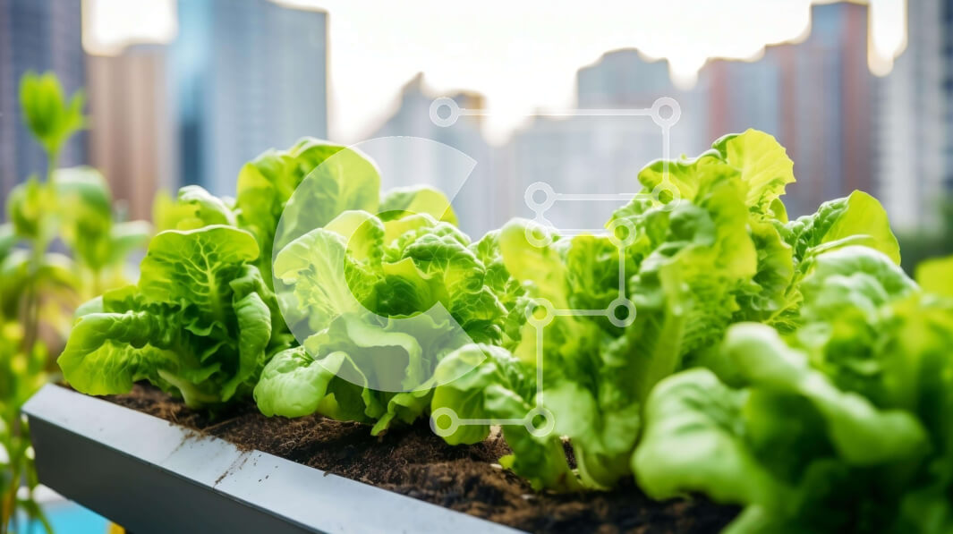 Intra Συλλεκτικό Ξύλινο Παζλ Plywood  4mm - Φυτά μαρουλιού σε έναν αστικό κήπο Σε Ξύλινο Κουτί - Διαστάσεις: 10x10 cm – 25 κομμάτια