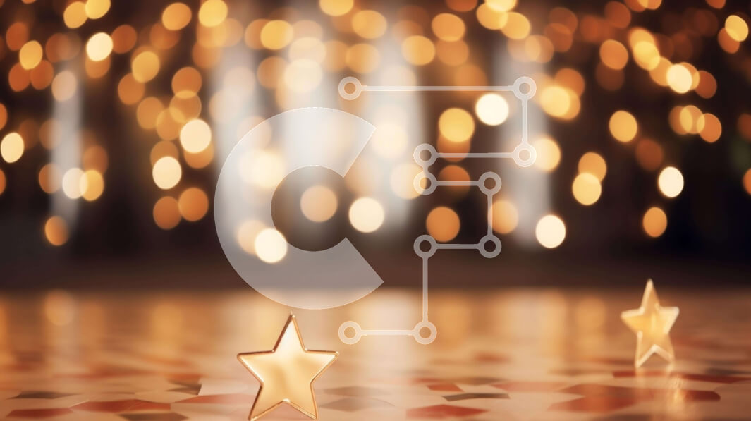 Intra Συλλεκτικό Ξύλινο Παζλ Plywood  4mm - Χρυσά αστέρια σε δάπεδο με πλακάκια με φόντο φώτα Bokeh Σε Ξύλινο Κουτί - Διαστάσεις Puzzle: 10x10 cm – 25 κομμάτια