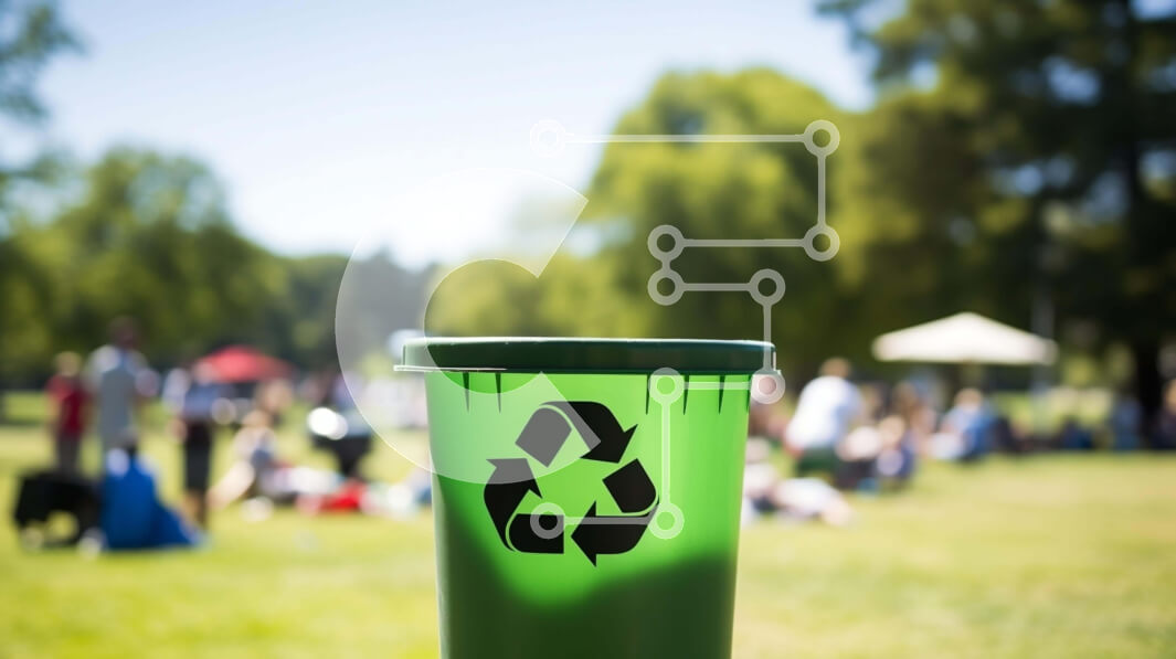 Intra Συλλεκτικό Ξύλινο Παζλ Plywood  4mm - Πράσινος κάδος απορριμμάτων σε ανοιχτό πεδίο Σε Ξύλινο Κουτί - Διαστάσεις Puzzle: 10x10 cm – 25 κομμάτια