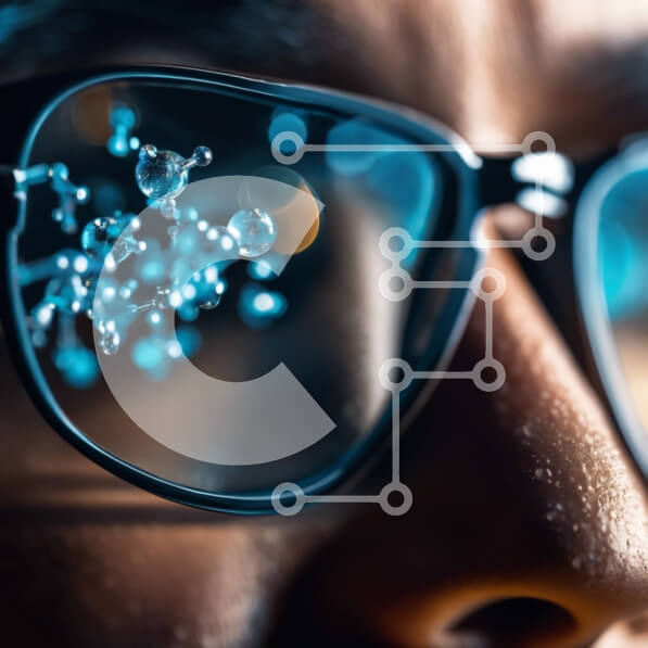 Intra Συλλεκτικό Ξύλινο Παζλ Plywood  4mm - Άνδρας που φορά γυαλιά με ενσωματωμένα κρύσταλλα Σε Ξύλινο Κουτί - Διαστάσεις Puzzle: 10x10 cm – 25 κομμάτια