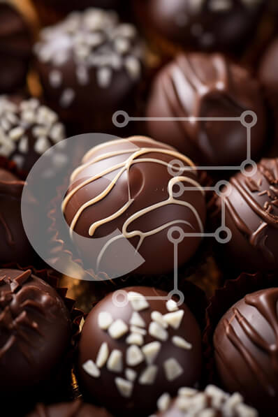 Σετ των 2 Intra Συλλεκτικό Ξύλινο Παζλ Plywood  4mm - Διάφορα κουφέτα σοκολάτας με μοναδικά σχέδια Σε Ξύλινο Κουτί - Διαστάσεις: 10x10 cm – 25 κομμάτια