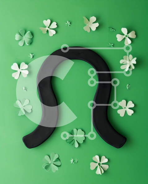 Intra Συλλεκτικό Ξύλινο Παζλ Plywood  4mm - Φόντο ημέρας του Αγίου Πατρικίου με φύλλα τριφυλλιού Σε Ξύλινο Κουτί - Διαστάσεις: 10x10 cm – 25 κομμάτια