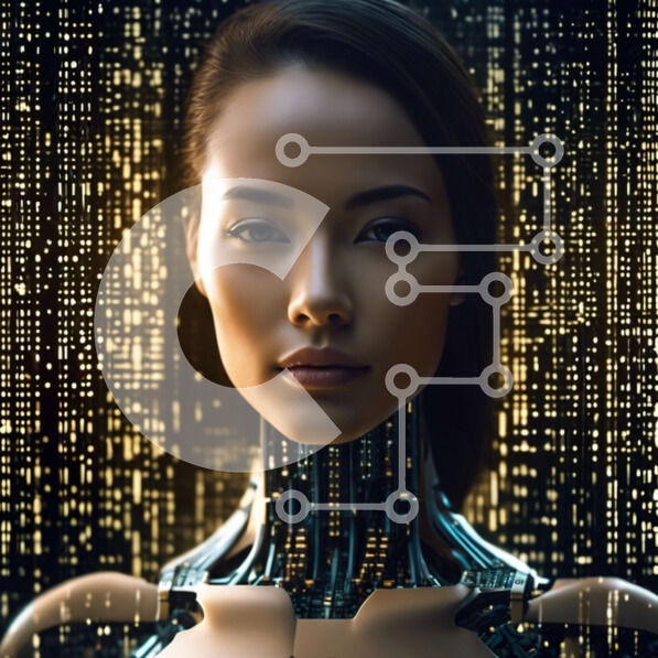 Intra Συλλεκτικό Ξύλινο Παζλ Plywood  4mm - Θηλυκό ρομπότ με τεχνητό πρόσωπο και σώμα Σε Ξύλινο Κουτί - Διαστάσεις Puzzle: 10x10 cm – 25 κομμάτια