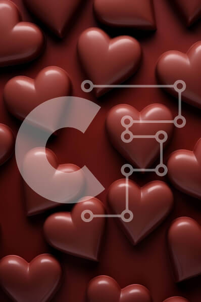 Σετ των 2 Intra Συλλεκτικό Ξύλινο Παζλ Plywood  4mm - Σοκολάτες σε σχήμα καρδιάς σε κόκκινο φόντο Σε Ξύλινο Κουτί - Διαστάσεις: 10x10 cm – 25 κομμάτια