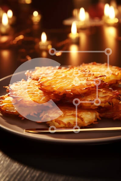 Σετ των 2 Intra Συλλεκτικό Ξύλινο Παζλ Plywood  4mm - Τηγανίτες πατάτας με κεριά Σε Ξύλινο Κουτί - Διαστάσεις: 10x10 cm – 25 κομμάτια