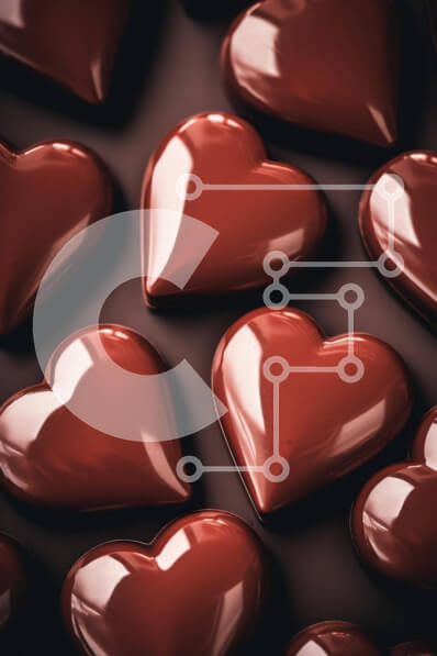 Σετ των 2 Intra Συλλεκτικό Ξύλινο Παζλ Plywood  4mm - Ομάδα σοκολατάκια σε σχήμα καρδιάς για την ημέρα του Αγίου Βαλεντίνου Σε Ξύλινο Κουτί - Διαστάσεις: 10x10 cm – 25 κομμάτια