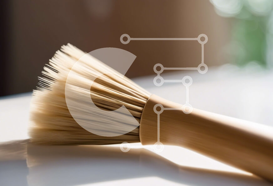 Intra Συλλεκτικό Ξύλινο Παζλ Plywood  4mm - Ξύλινη βούρτσα στο τραπέζι Σε Ξύλινο Κουτί - Διαστάσεις: 10x10 cm – 25 κομμάτια