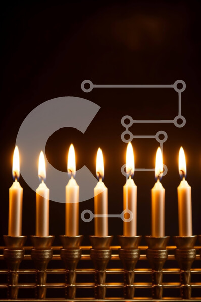 Intra Συλλεκτικό Ξύλινο Παζλ Plywood  4mm - Επίχρυση Μενόρα με αναμμένα κεριά Σε Ξύλινο Κουτί - Διαστάσεις Puzzle: 10x10 cm – 25 κομμάτια