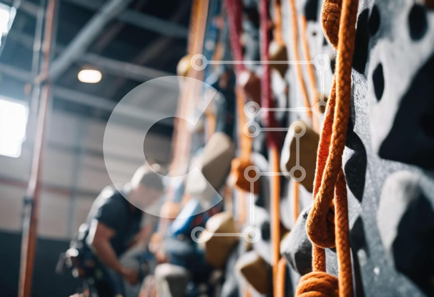 Intra Συλλεκτικό Ξύλινο Παζλ Plywood  4mm - Τοίχος αναρρίχησης με τον άνθρωπο που αναρριχείται Σε Ξύλινο Κουτί - Διαστάσεις Puzzle: 10x10 cm – 25 κομμάτια