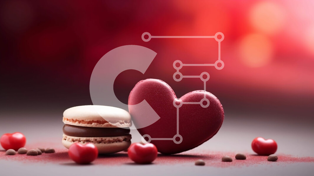 Σετ των 2 Intra Συλλεκτικό Ξύλινο Παζλ Plywood  4mm - Μακαρόν σε σχήμα καρδιάς με κεράσια και σοκολάτα Σε Ξύλινο Κουτί - Διαστάσεις: 10x10 cm – 25 κομμάτια