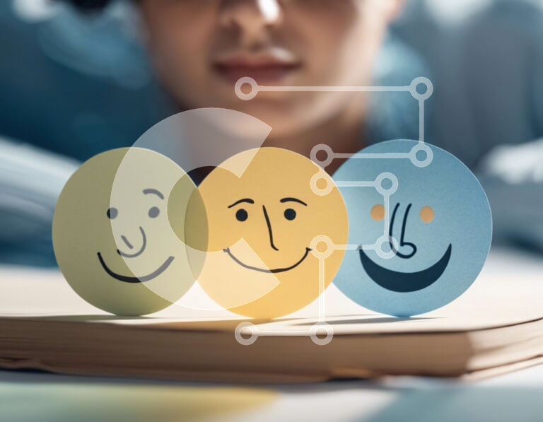 Intra Συλλεκτικό Ξύλινο Παζλ Plywood  4mm - Γυναίκα που ασχολείται με παιχνιδιάρικη δραστηριότητα με χαμογελαστά πρόσωπα Σε Ξύλινο Κουτί - Διαστάσεις Puzzle: 10x10 cm – 25 κομμάτια