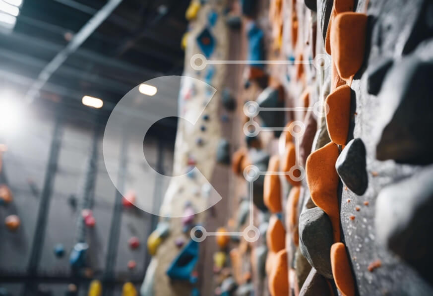 Intra Συλλεκτικό Ξύλινο Παζλ Plywood  4mm - Τοίχος αναρρίχησης εσωτερικού χώρου με ορειβάτες σε δράση Σε Ξύλινο Κουτί - Διαστάσεις Puzzle: 10x10 cm – 25 κομμάτια