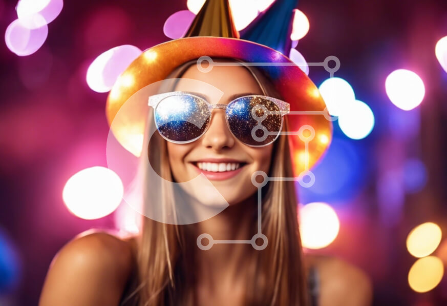 Intra Συλλεκτικό Ξύλινο Παζλ Plywood  4mm - Γυναίκα που φορά το καπέλο και γυαλιά ηλίου με ένα χαμόγελο Σε Ξύλινο Κουτί - Διαστάσεις Puzzle: 10x10 cm – 25 κομμάτια