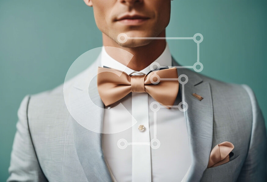 Intra Συλλεκτικό Ξύλινο Παζλ Plywood  4mm - Άνδρας με γκρι κοστούμι με μαύρισμα παπιγιόν Σε Ξύλινο Κουτί - Διαστάσεις Puzzle: 10x10 cm – 25 κομμάτια