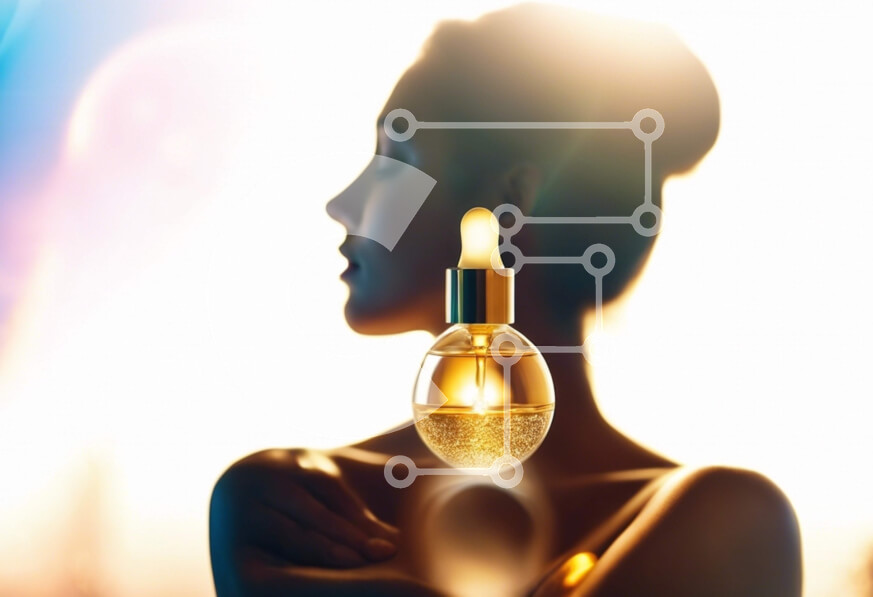 Intra Συλλεκτικό Ξύλινο Παζλ Plywood  4mm - Γυναίκα που κρατά ένα χρυσό μπουκάλι γεμάτο λάδι Σε Ξύλινο Κουτί - Διαστάσεις Puzzle: 10x10 cm – 25 κομμάτια