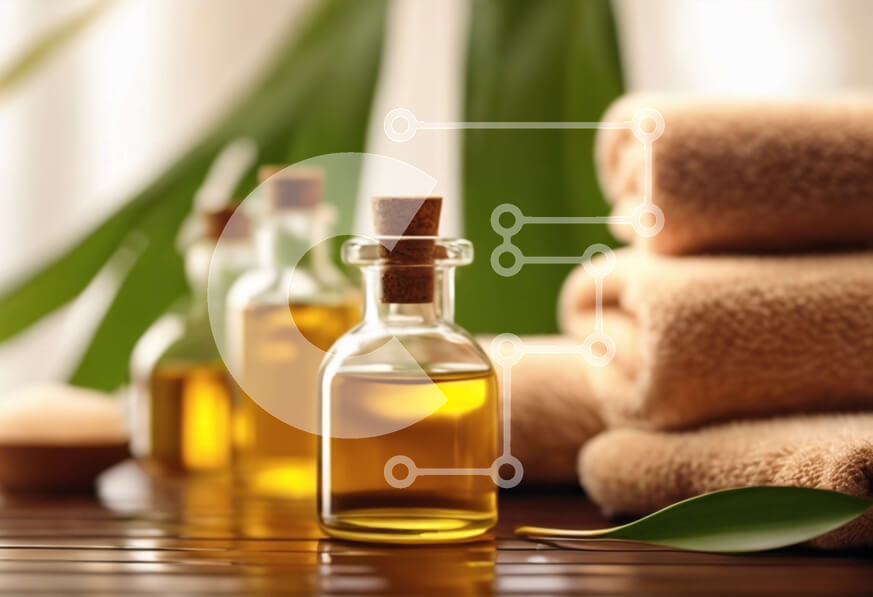 Intra Συλλεκτικό Ξύλινο Παζλ Plywood  4mm - Αιθέρια έλαια σε ξύλινο τραπέζι Σε Ξύλινο Κουτί - Διαστάσεις Puzzle: 10x10 cm – 25 κομμάτια