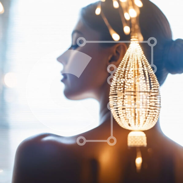 Σετ των 2 Intra Συλλεκτικό Ξύλινο Παζλ Plywood  4mm - Γυναίκα με φωτιστικό στο κεφάλι Σε Ξύλινο Κουτί - Διαστάσεις: 10x10 cm – 25 κομμάτια