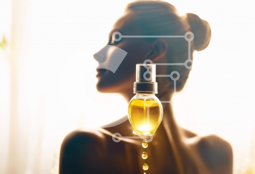 Intra Συλλεκτικό Ξύλινο Παζλ Plywood  4mm - Γυναίκα με μπουκάλι λαδιού για περιποίηση και ομορφιά Σε Ξύλινο Κουτί - Διαστάσεις Puzzle: 10x10 cm – 25 κομμάτια