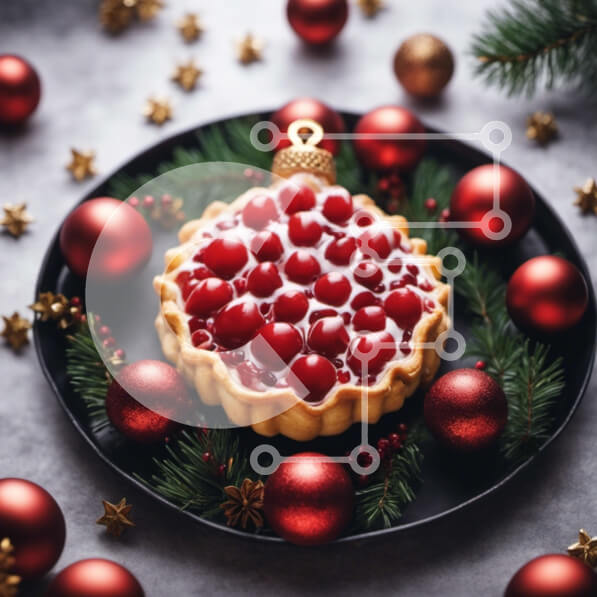 Σετ των 2 Intra Συλλεκτικό Ξύλινο Παζλ Plywood  4mm - Κερασόπιτα Διακοσμημένη με Χριστουγεννιάτικα Στολίδια Σε Ξύλινο Κουτί - Διαστάσεις: 10x10 cm – 25 κομμάτια