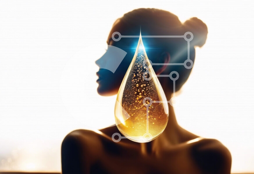 Intra Συλλεκτικό Ξύλινο Παζλ Plywood  4mm - Γυναικεία σιλουέτα σε σταγόνα λαδιού Σε Ξύλινο Κουτί - Διαστάσεις Puzzle: 10x10 cm – 25 κομμάτια