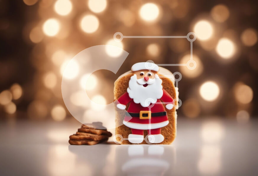 Intra Συλλεκτικό Ξύλινο Παζλ Plywood  4mm - Ειδώλιο Άγιου Βασίλη με ψωμί και μπισκότα Σε Ξύλινο Κουτί - Διαστάσεις: 10x10 cm – 25 κομμάτια