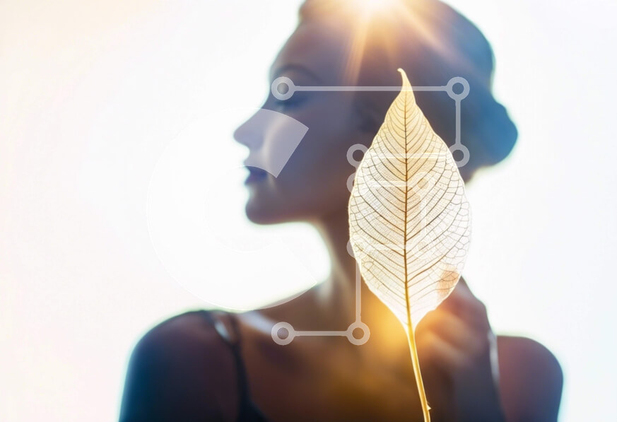 Intra Συλλεκτικό Ξύλινο Παζλ Plywood  4mm - Σιλουέτα μιας γυναίκας με το φθινοπωρινό φύλλο Σε Ξύλινο Κουτί - Διαστάσεις: 10x10 cm – 25 κομμάτια