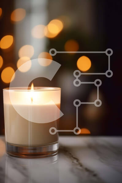 Intra Συλλεκτικό Ξύλινο Παζλ Plywood  4mm - Αναμμένο κερί σε μαρμάρινη επιφάνεια Σε Ξύλινο Κουτί - Διαστάσεις: 10x10 cm – 25 κομμάτια