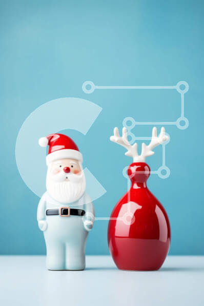 Intra Συλλεκτικό Ξύλινο Παζλ Plywood  4mm - Ειδώλια Άγιου Βασίλη σε μπλε φόντο Σε Ξύλινο Κουτί - Διαστάσεις: 10x10 cm – 25 κομμάτια