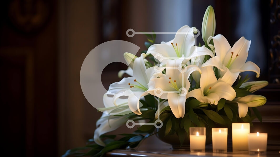 Intra Συλλεκτικό Ξύλινο Παζλ Plywood  4mm - Λευκοί κρίνοι και αναμμένα κεριά σε διακοσμητικό βάζο Σε Ξύλινο Κουτί - Διαστάσεις Puzzle: 10x10 cm – 25 κομμάτια