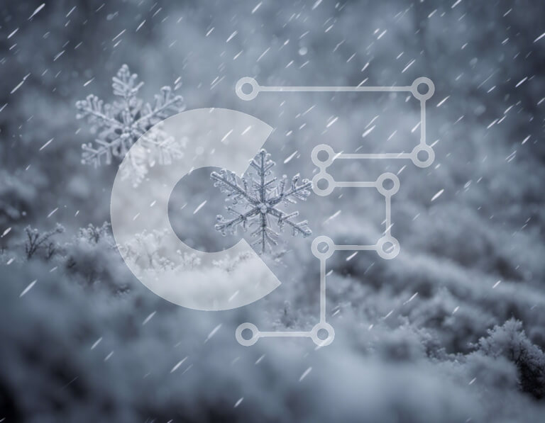 Intra Συλλεκτικό Ξύλινο Παζλ Plywood  4mm - Δύο νιφάδες χιονιού σε ένα χιονισμένο χωράφι Σε Ξύλινο Κουτί - Διαστάσεις: 10x10 cm – 25 κομμάτια