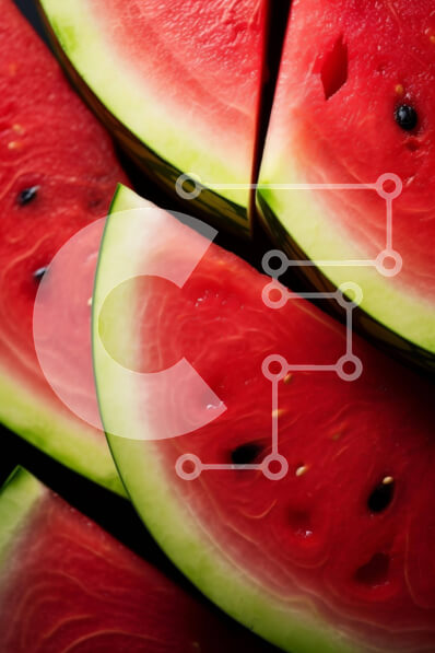 Σετ των 2 Intra Συλλεκτικό Ξύλινο Παζλ Plywood  4mm - Κοντινό πλάνο από φρέσκες φέτες καρπούζι Σε Ξύλινο Κουτί - Διαστάσεις: 10x10 cm – 25 κομμάτια